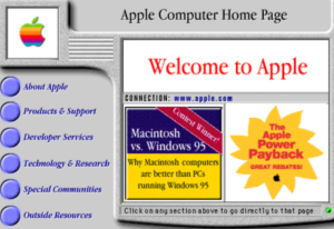 screenshot of Apple's homepage from 2996